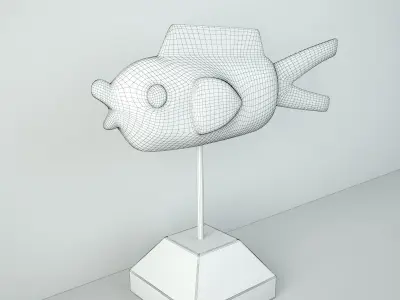 Mali Wood Bozo Fish Puppet 2 3D model