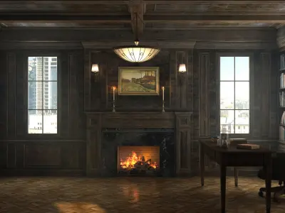 Classic Office Interior- 8K PBR Textures 3D model