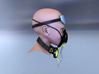 Oxygen Mask Glasses 3D model
