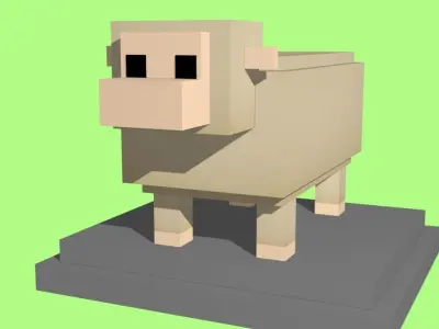 VOXEL SHEEP - MODEL 13 Low-poly 3D model