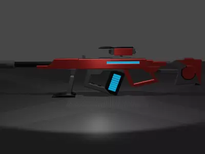 Futuristic sniper Low-poly 3D model