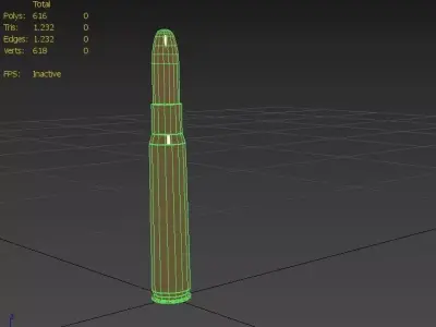 8x60mm J Mauser Low-poly 3D model