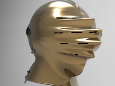 German Close Helmet - Maximilian - Mantelhelm 3D model