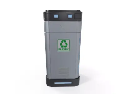 Sci-Fi Recycling Bin Low-poly 3D model