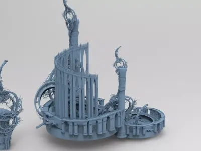 Final Fantasy steampunk island 3D model