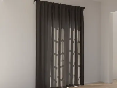  Closed Back Tab Curtain Model, Grey 