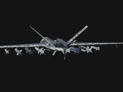 Chengdu Wing Loong-II air craft Low-poly 3D model