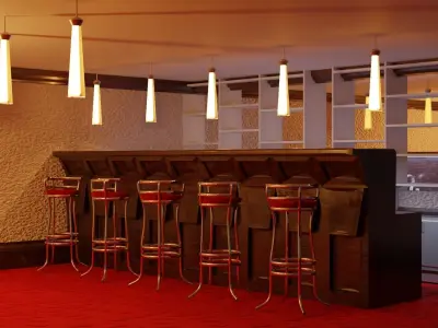 Modern Bar Stool Free 3D model buy