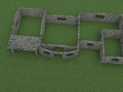 Ancient Incomplete Building Low-poly 3D model