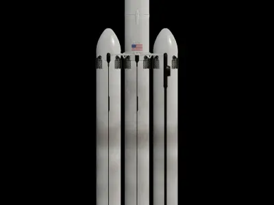 SpaceX Falcon Heavy - Block 5 - Rocket Low-poly 3D model