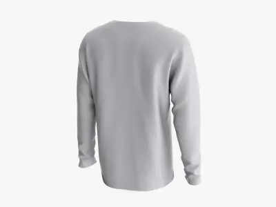 Male and Female T-Shirt Dropped Shoulder Deep V Collar Long Sleeve Collection 3D model