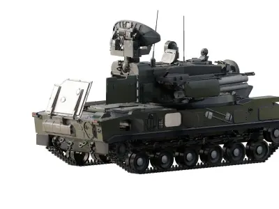 Tunguska 2s6 Anti-aircraft Gun Missile System 3D model