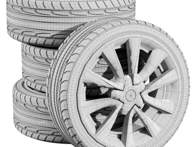Tesla wheels 3D model