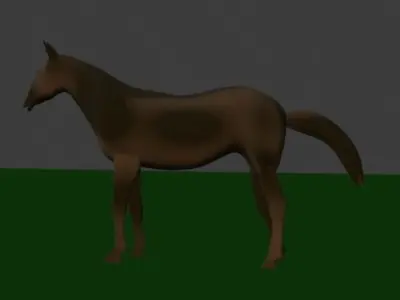 Animated horse and brick obstacle in blender Low-poly 3D model