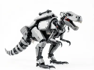 Mechanical Dinosaur Model Pack  Fully Detailed Robotic TRex Low-poly 3D model