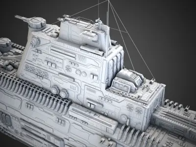 Carrier Spaceship - Saratoga class 3D model