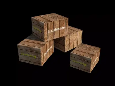 Wooden Boxes Free low-poly 3D model