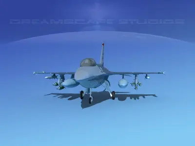 Gen Dyn F-16A Falcon V19 USAF 3D model