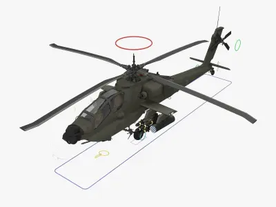 AH64A Apache Helicopter Rigged Collection 