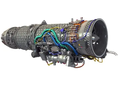 Eurojet EJ200 Military Turbofan Jet Engine 3D model