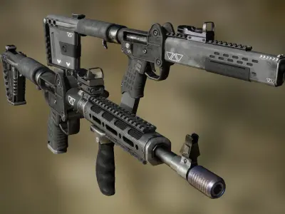 KelTec Sub2000 - Tris - Two variants Low-poly 3D model