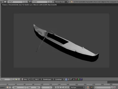 Venice gondola boat Low-poly 3D model