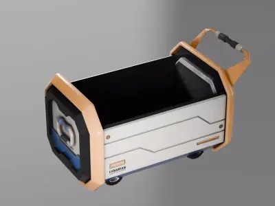 Sci-Fi Space Cargo Crate Low-poly 3D model