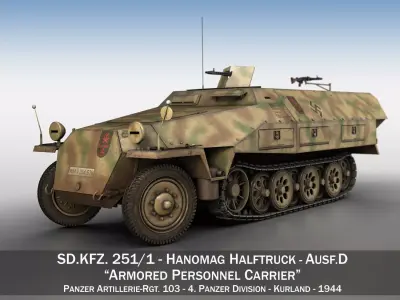 SDKFZ 251 Ausf D - Half-track - Pz-Art-Rgt 103 3D model