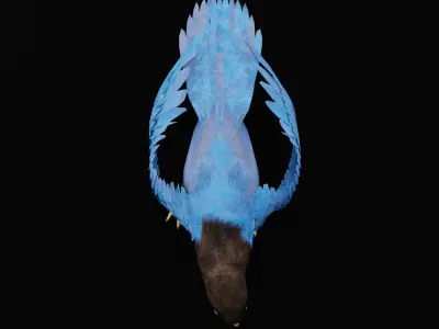 Purplish-Backed Jay Bird Low-poly 3D model