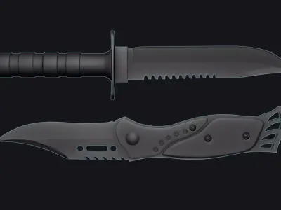 Knives knife Low-poly 3D model