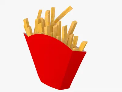 French Fries with Pack 3D model