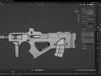 Sci- Fi Rifle 3d models Low-poly 3D model
