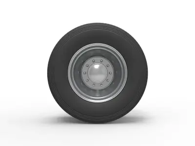 Rear custom wheel of semi truck Version 2 Scale 1 to 25 3D print model