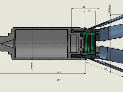 9N235 Anti Personnel submunition off artillery cluster rockets 3D model