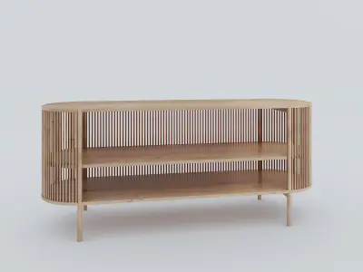 Wood Sideboard Free 3D model