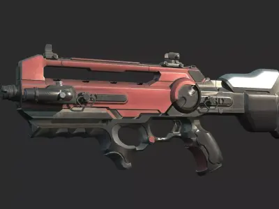 Future sci-fi weapon rechargeable submachine gun 3D model
