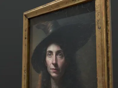 Old Portrait of Witch Free low-poly 3D model