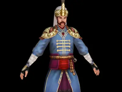 medieval soldier guard turkish janissary Low-poly 3D model