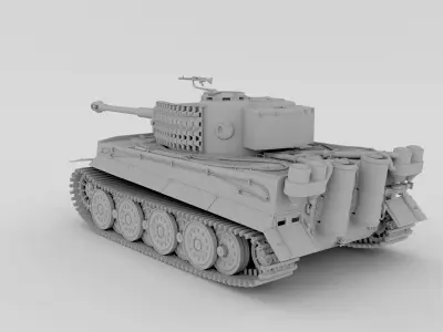 Panzer Tiger Tank Clay 3D model