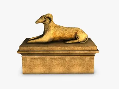 Egyptian sphinx ram Low-poly 3D model
