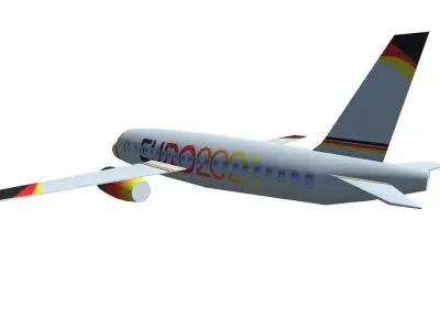 Passenger Plane 3D Low Poly Low-poly 3D model