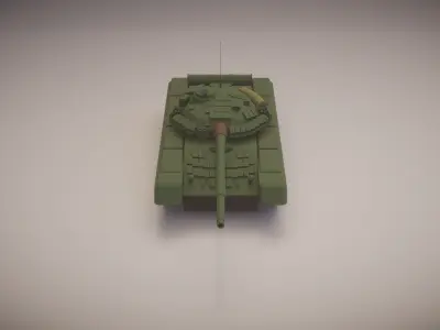 Simple T-80BV Tank Low-poly 3D model