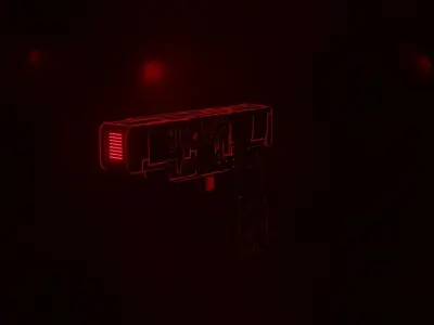 Sci-Fi Gun  Red 3D model