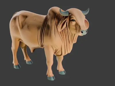 Realistic Bull 3D Model for Games Simulation and VFX 3D model