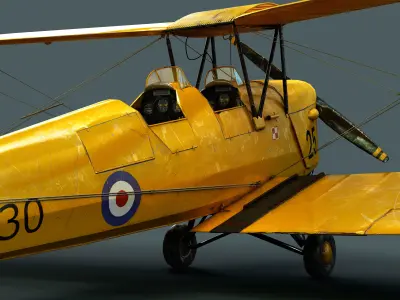 Plane 3D model wwii biplane 3D model