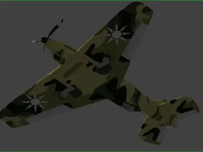 My Own design P-90 Military Aircraft Low-poly 3D model