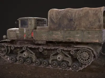 Military Truck USSR Low-poly 3D model