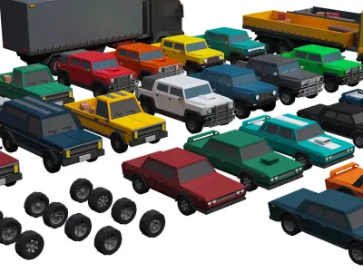 low poly cars vol 01 lowpoly Free low-poly 3D model