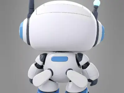 Cute Futuristic Robot Character 3D model