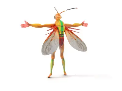 Vivid Insectoid Hybrid model pack Low-poly 3D model